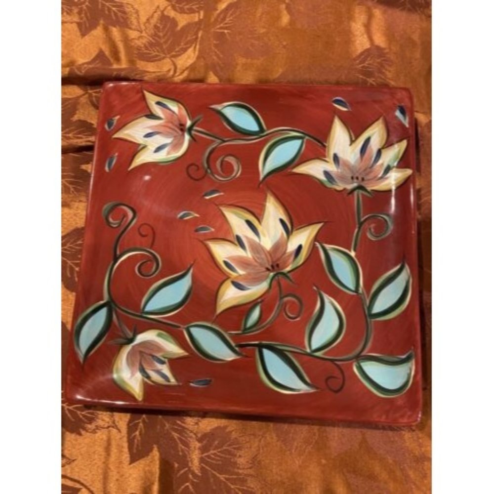 Southern Living Red Decorative Plate
